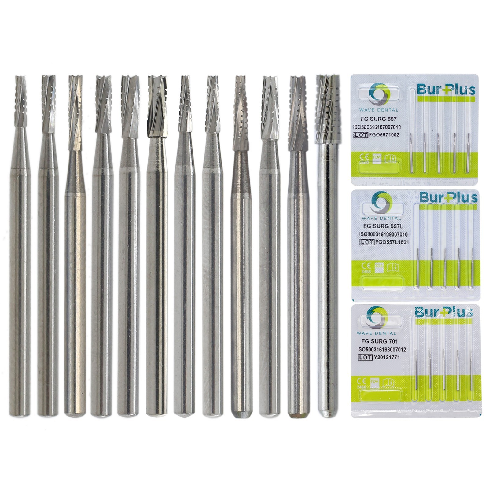 Wave Dental Surgical Carbide Burs 557 557L 702 701 Long High Speed Friction Grip
