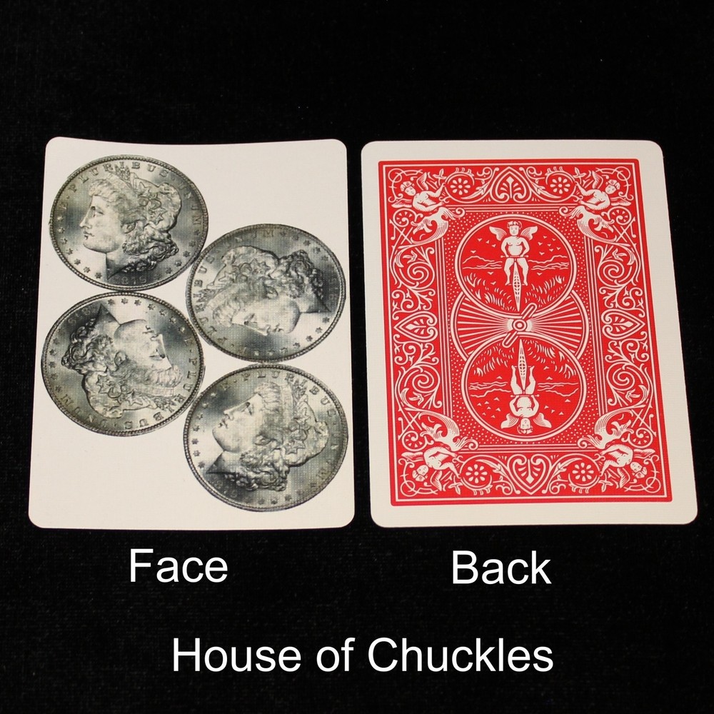 Morgan Dollars, Bicycle Printed Gaff Card, Red