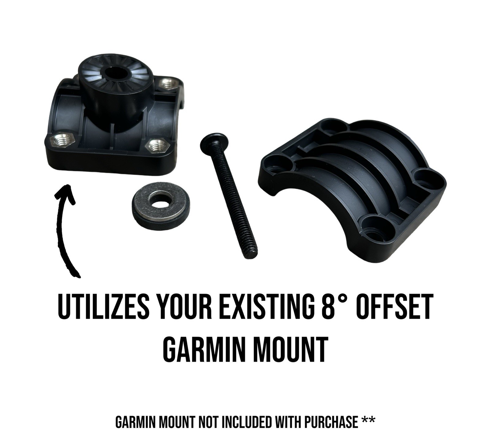 LVS-32 0° Mount Extension For Garmin Livescope -Fits Stock 8° Mount- LVS32 only