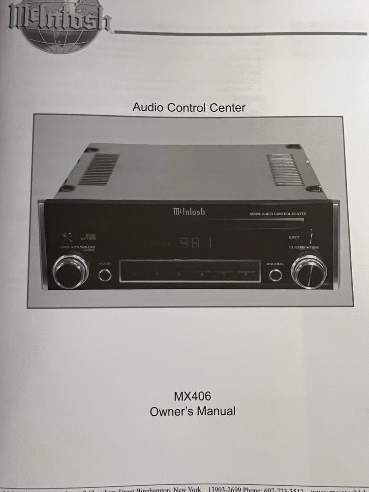 McIntosh Mx406 CD Player In Dash Receiver