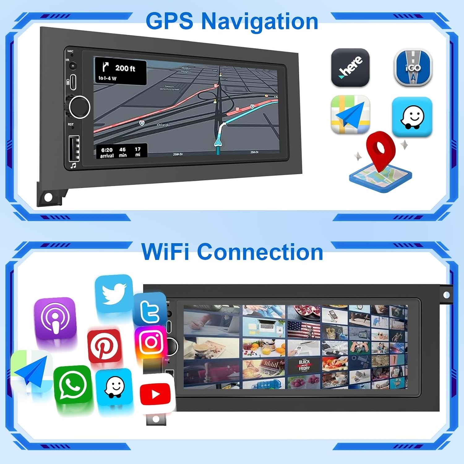 Car Stereo Radio For Jeep Cherokee 1997-2001 Carplay Android 15 GPS 4+64G
