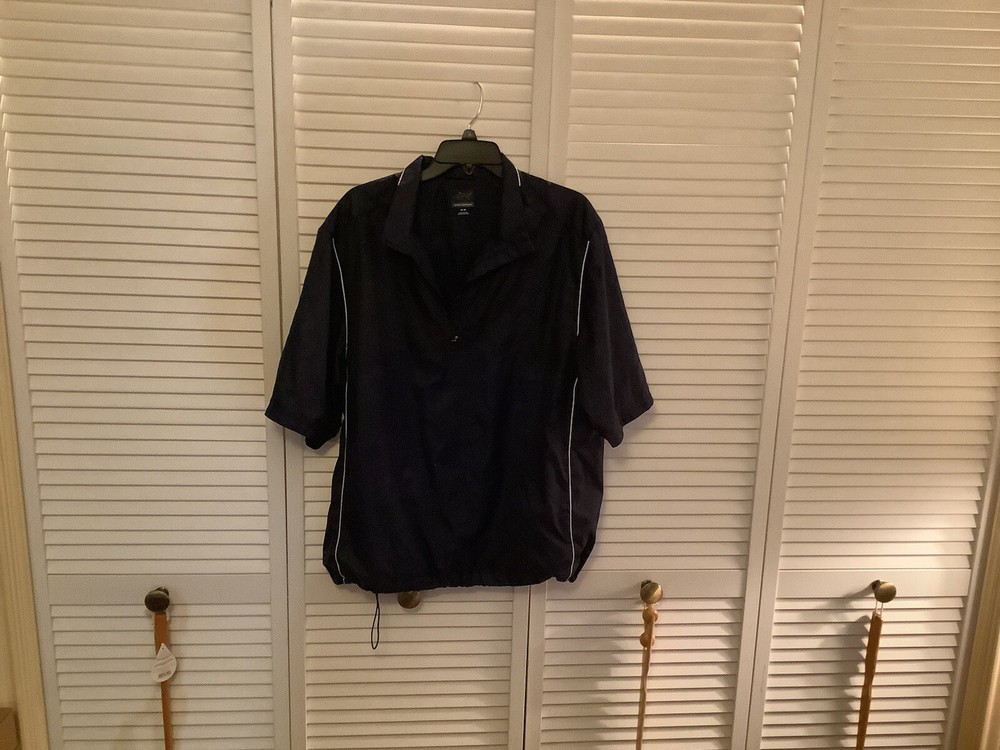 Greg Norman Men’s Dark Blue Vented Short Sleeve Wind Jacket Size Medium