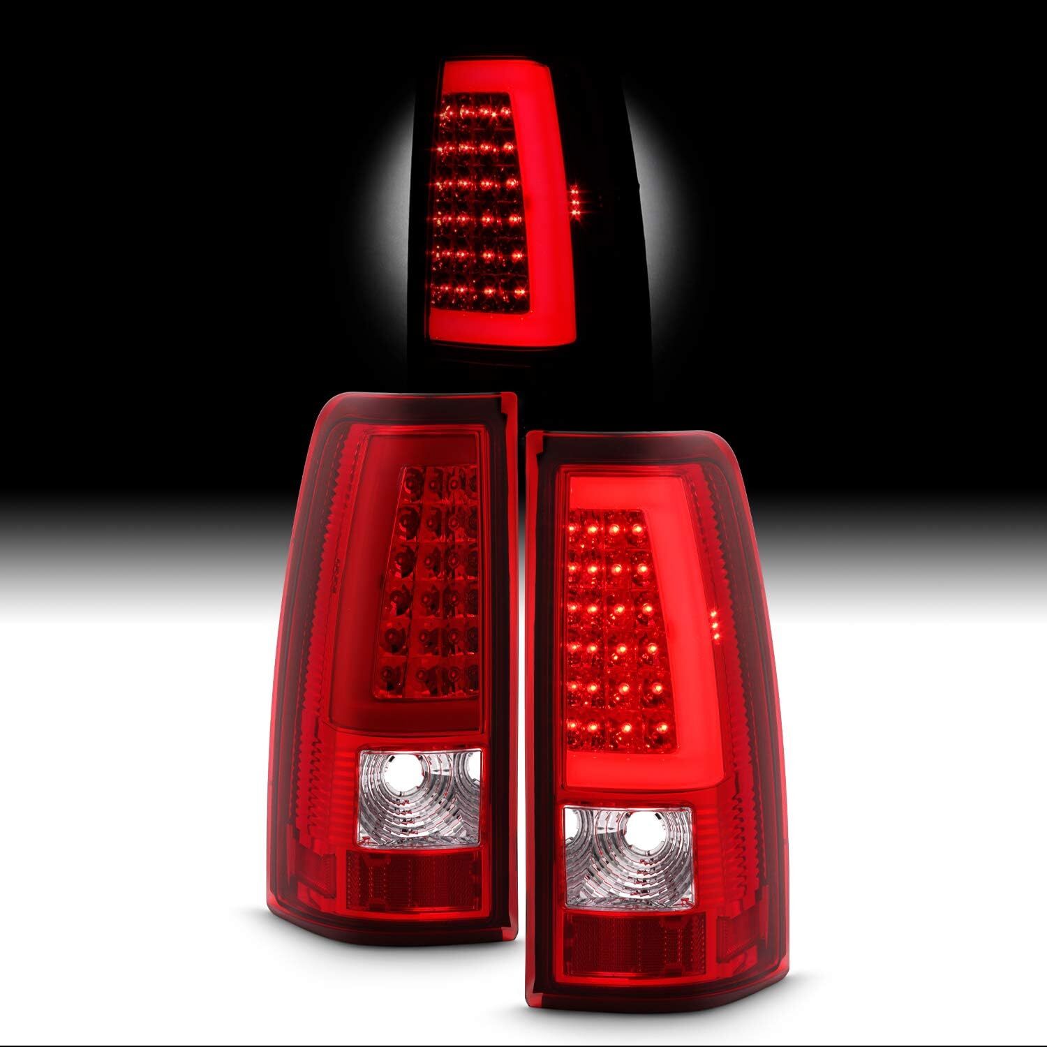 2003-2006 Chevy Silverado 1500 03-06 GMC Sierra Red LED Tail Lights Brake Lamps