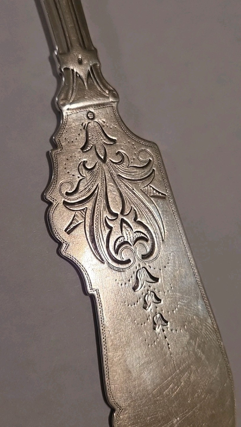 Robbins Clark & Biddle Silver Serving Knife 19th C Philadelphia