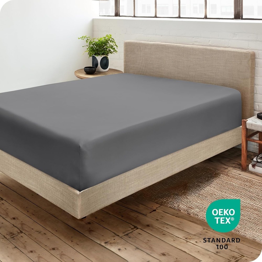 Hotel Quality Full Fitted Sheet - Grey Ultra-Soft Microfiber & Deep Pocket