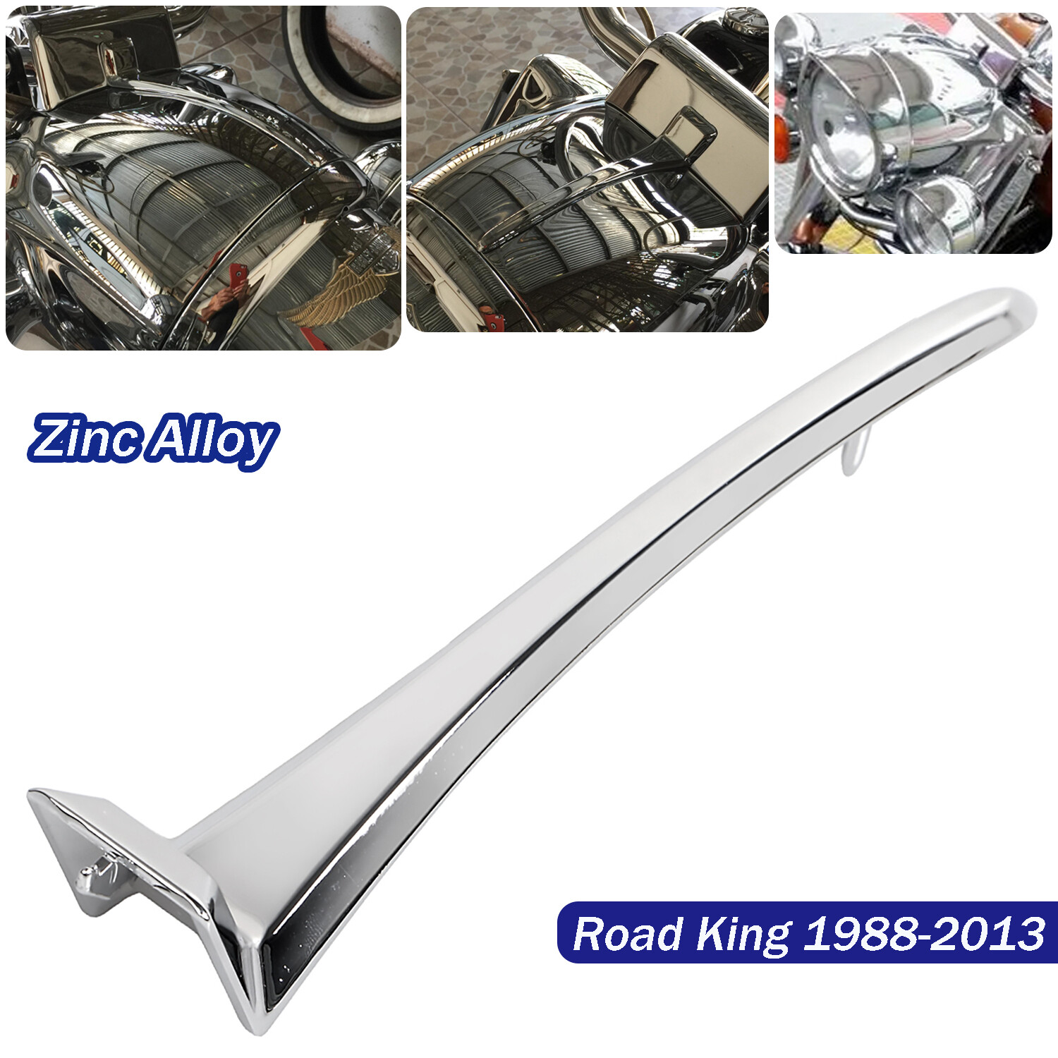 For Harley Road King FLHR Classic Custom Headlight Nacelle Trim Spear Zinc Alloy