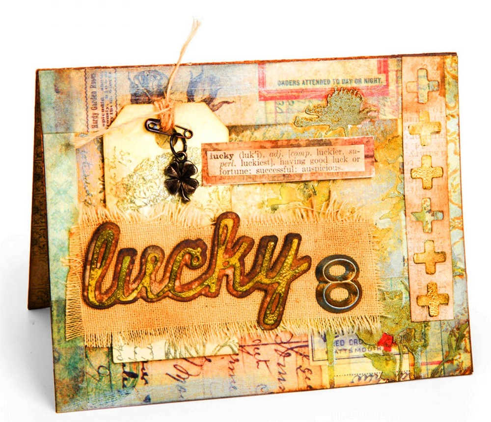 Sizzix Thinlits Shadow Script #1 #662684 10pk set Retail $17.99 design Tim Holtz