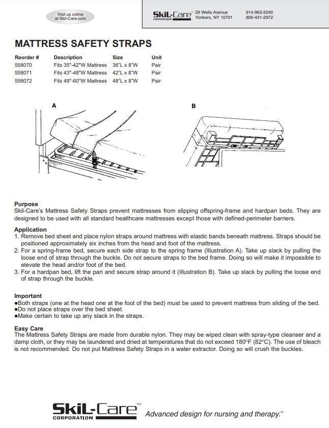 SkiL-Care Mattress Safety Strap