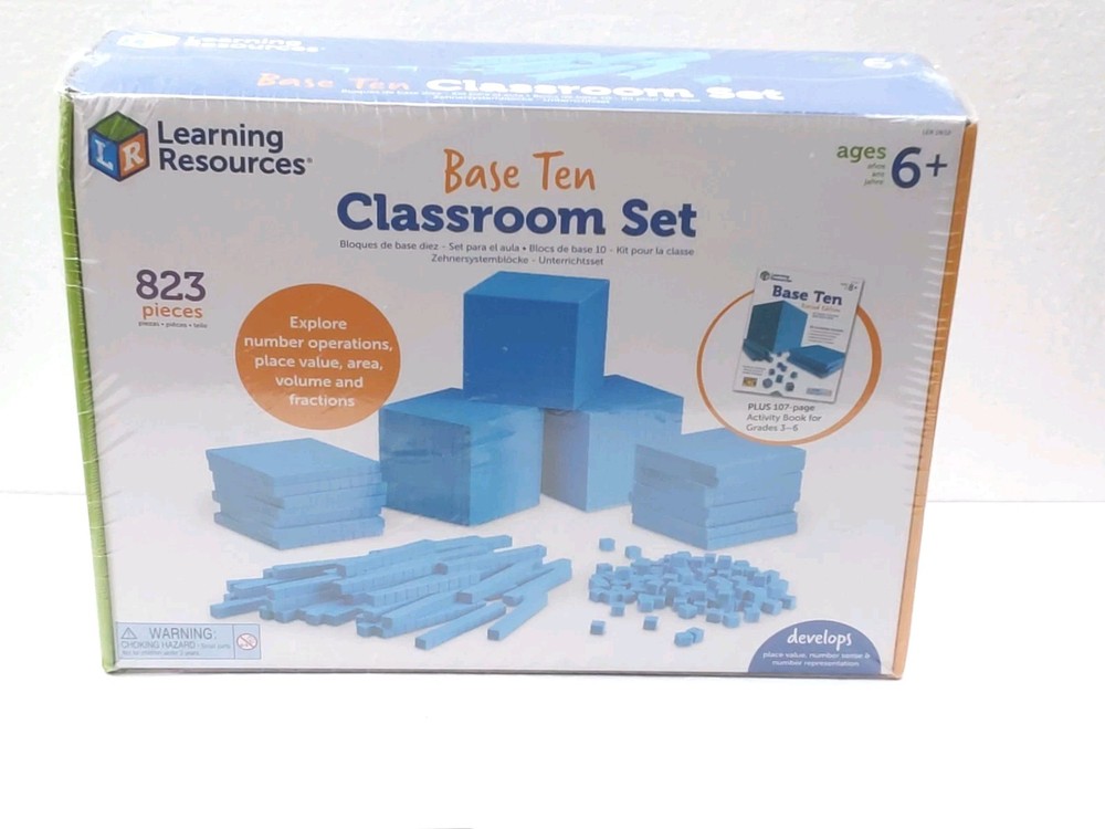 Learning Resources Base Ten Classroom Set Book Math Home School Teaching 6yrs+
