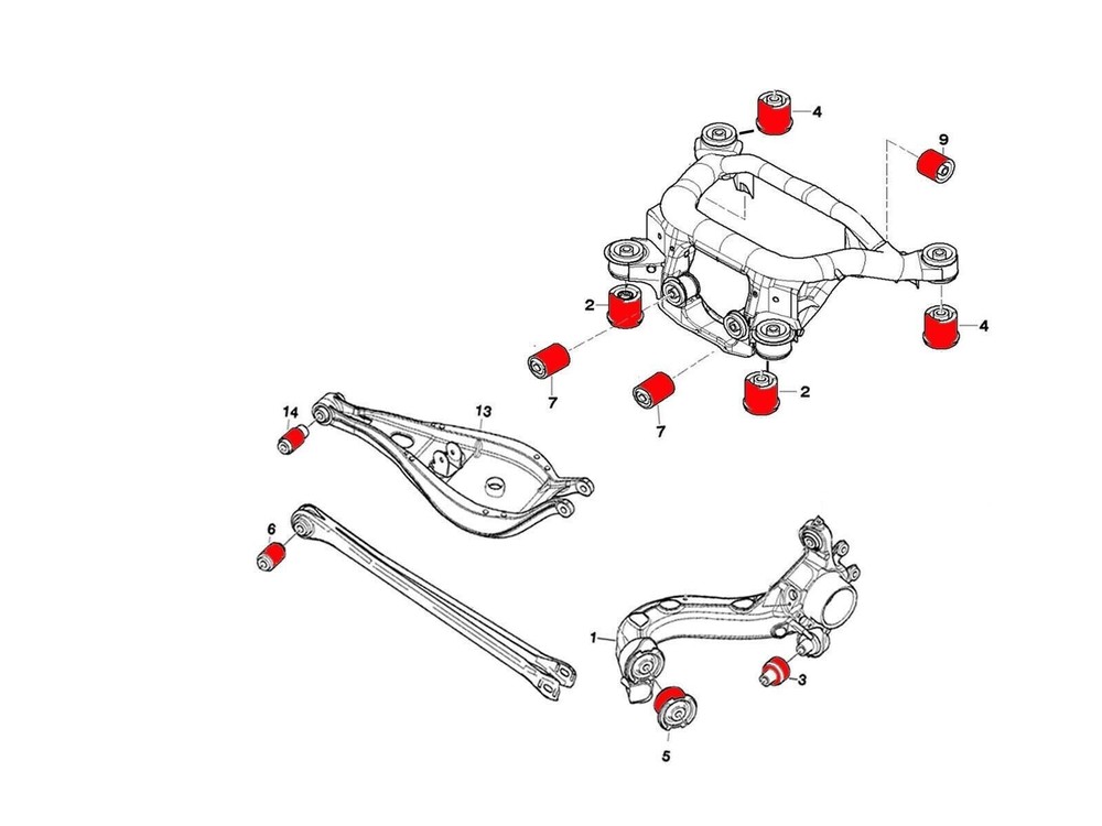 BMW E46 - Rear Full Suspension Bush kit set Polyurethane Poly complete drift
