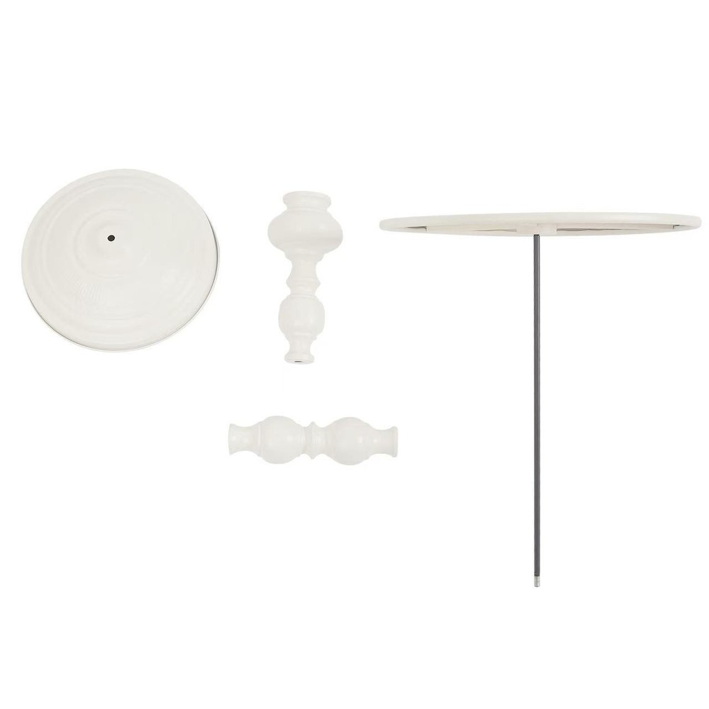 White Round End Table Sofa Side Table Retro Floor Standing Side Table