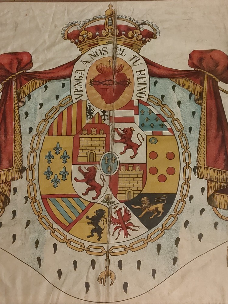 Carlist Requeté Spanish Silk Flag
