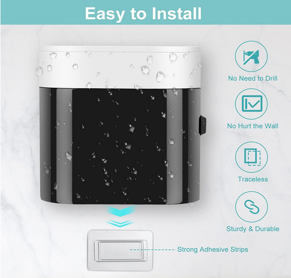 UV Toothbrush Holder Sterilizer w/ Automatic Toothpaste Dispenser Wall Mount