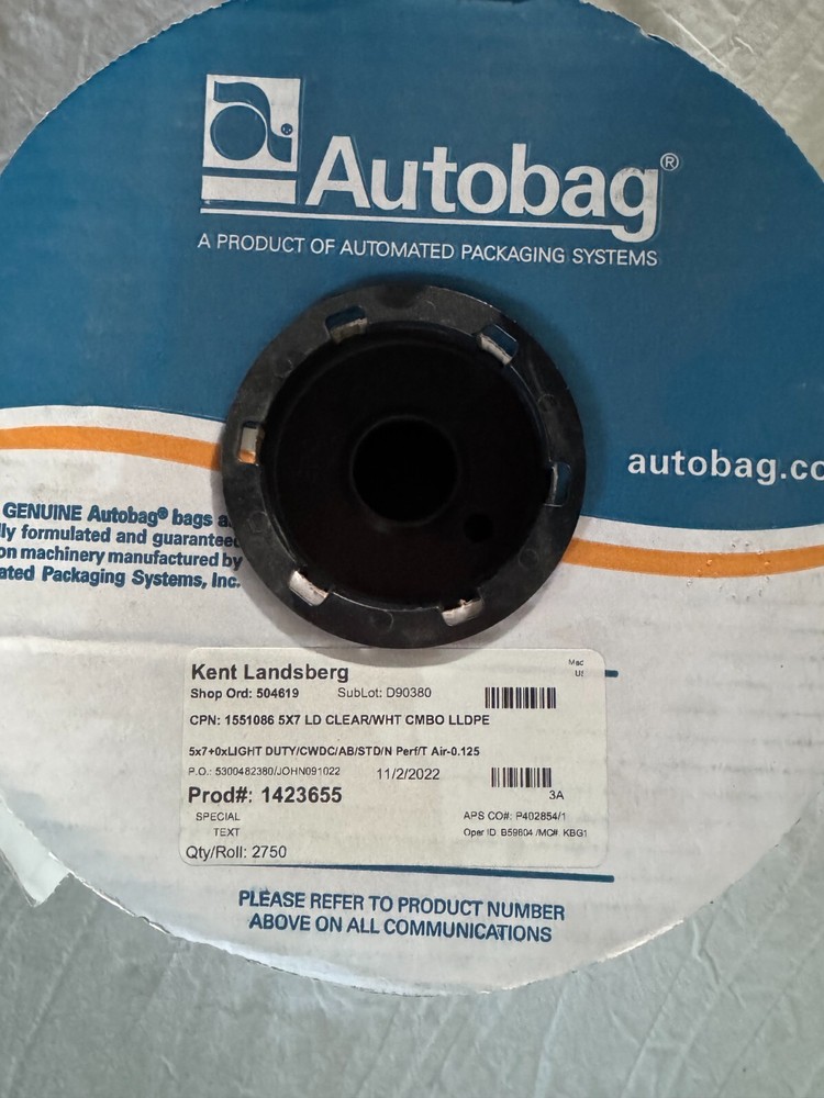 NEW Autobag 5x7 Clear/White Poly Bags