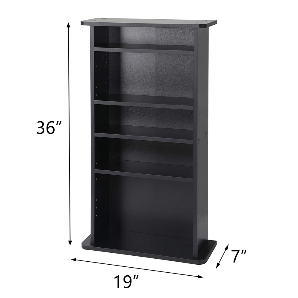 Book Shelf Storage Cabinet CD DVD Media Adjustable 5 Layers Customized Display