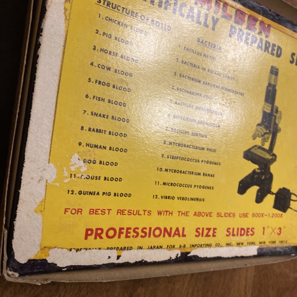 Milben Microscope 22/24 Prepared Slides Bacteria & Blood ***Missing 2 Slides***