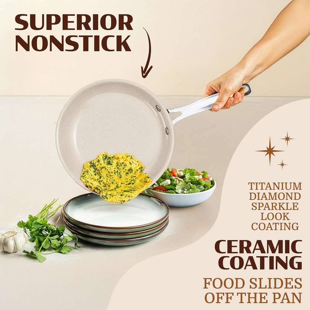 Ceraluxe 20-Pc Nonstick Ceramic Cookware & Bakeware Set
