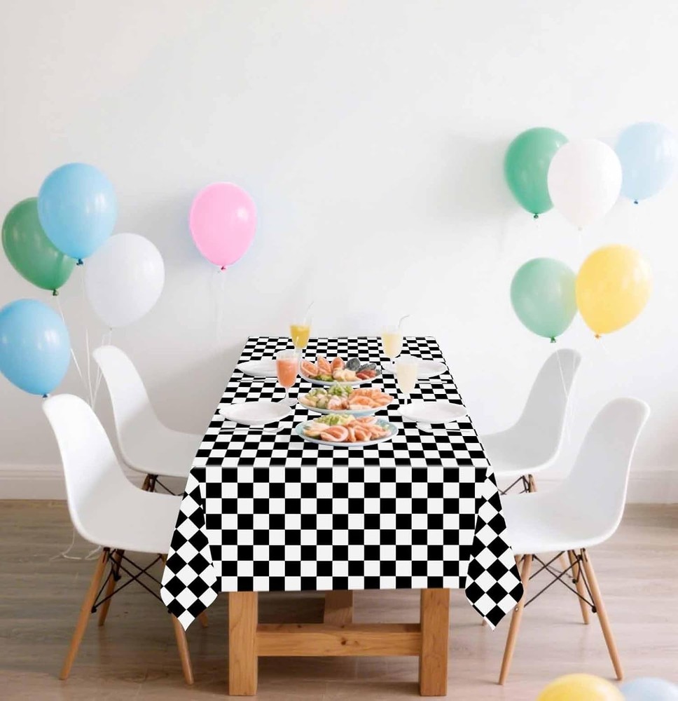 SietDESEO 3 Pack Checkered Tablecloth Plastic 3 Pack,
