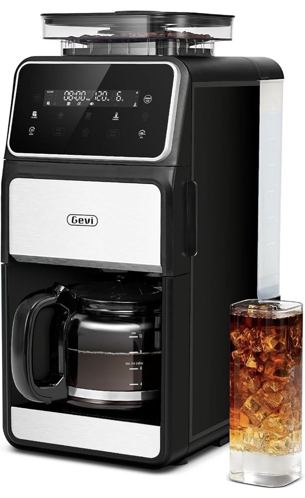 Gevi 10-Cup Drip Coffee Maker with Built-in Burr Grinder & Programmable Timer