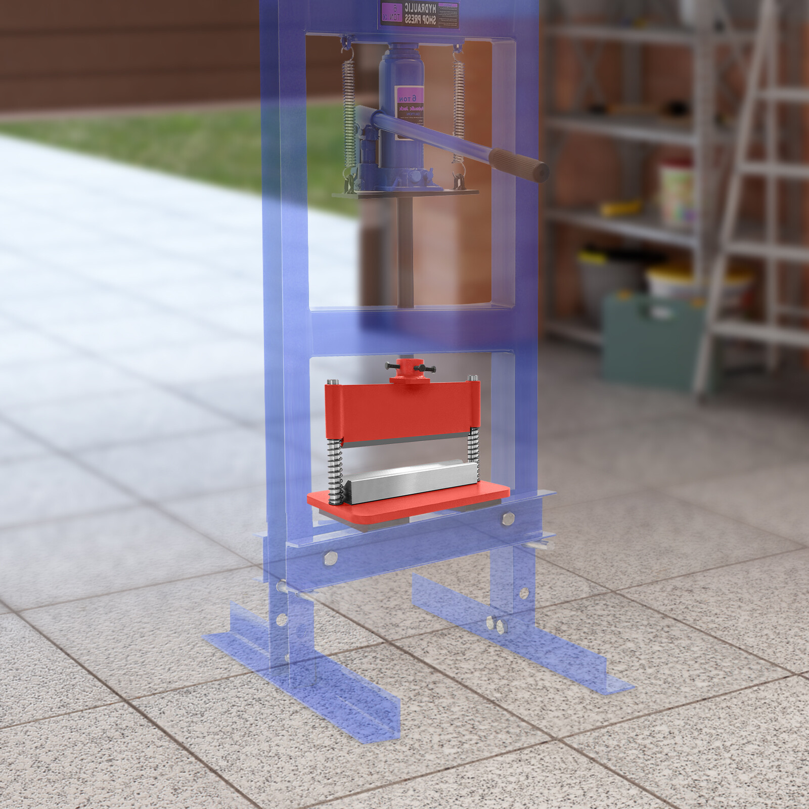 Red 12" Press Brake Attachment for 12-20 Ton Hydraulic Press, Durable Design