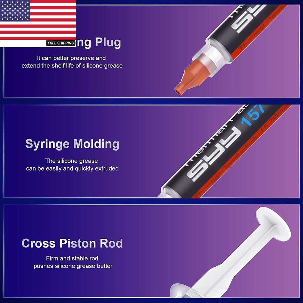 Thermal Paste with Tool Kit, 6 Grams CPU Paste Thermal Compound Paste Heatsink f