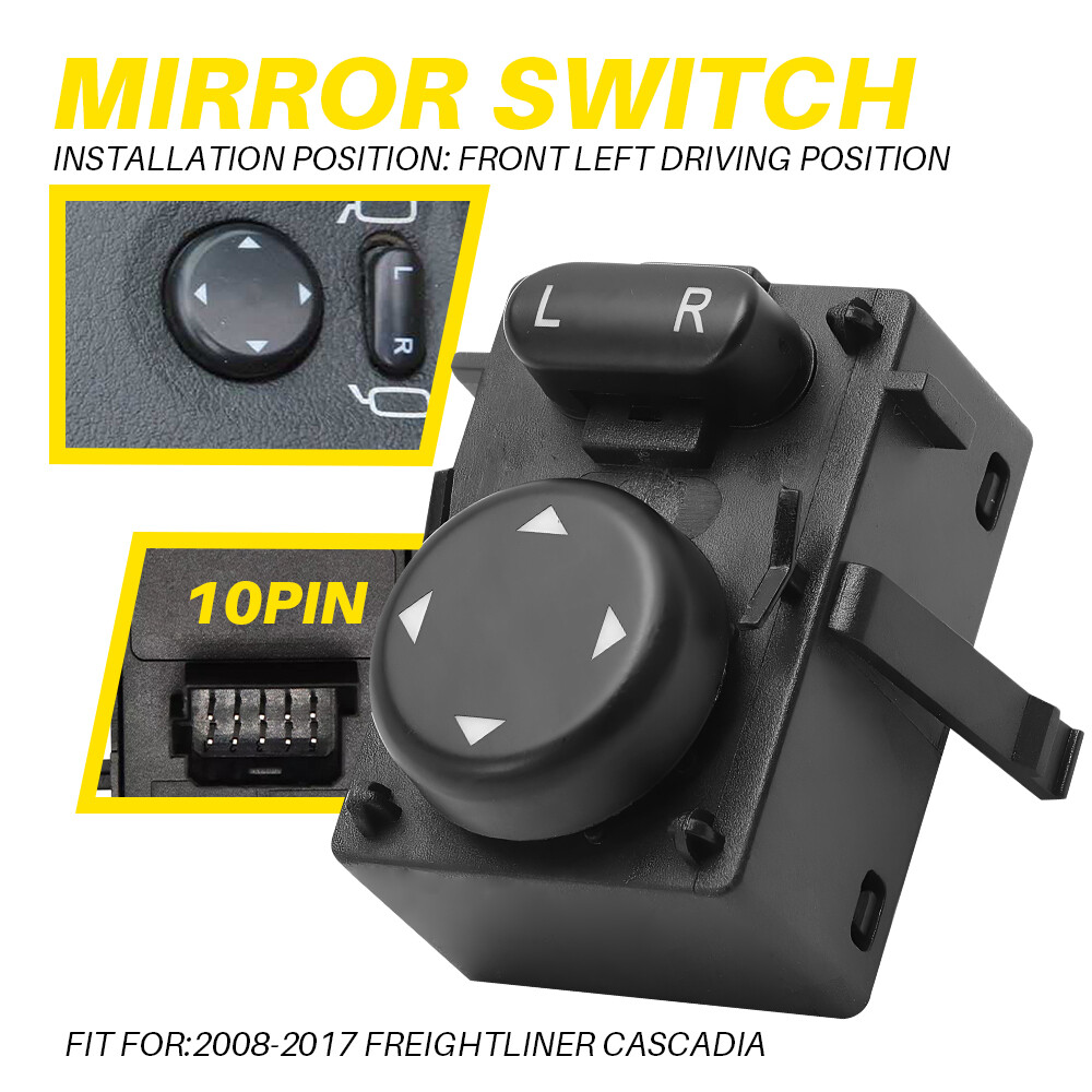 Left Driver Power Mirror Switch Control Fits for 2008-2017 Freightliner Cascadia