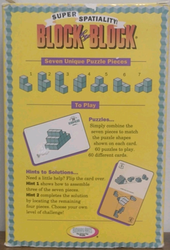 Block By Block Puzzle Adventures Game Spaciality Binary Arts 1995 Complete