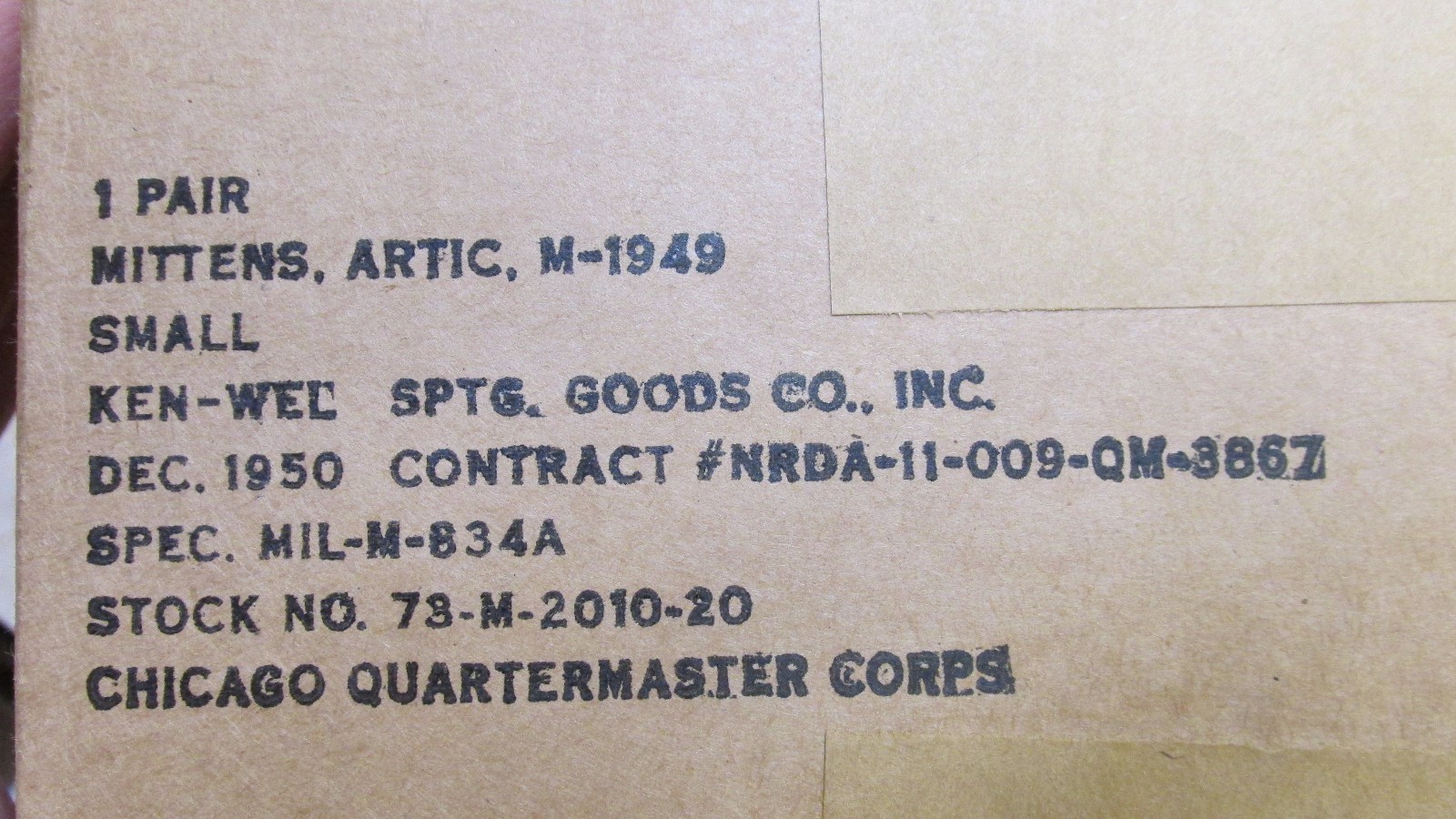 US KOREAN WAR ERA M1949 ARCTIC MITTENS NOS 1951 ALPACA FUR EXTREME COLD WEATHER