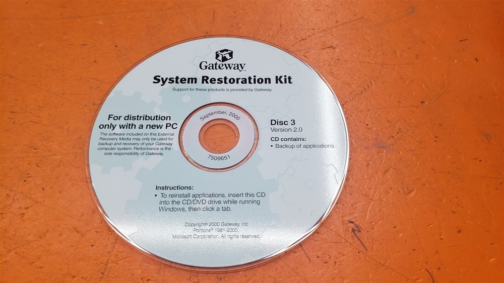 ⭐️⭐️⭐️⭐️⭐️ Vintage Gateway System Restoration Kit Disc 3 Only