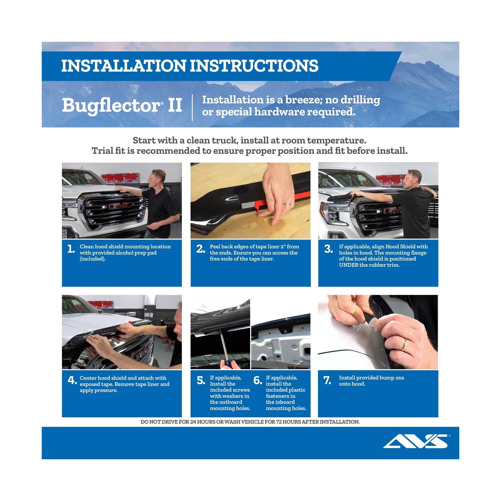 Auto Ventshade Bugflector II Hood Shield for 99-02 Chevy Silverado 1500/2500