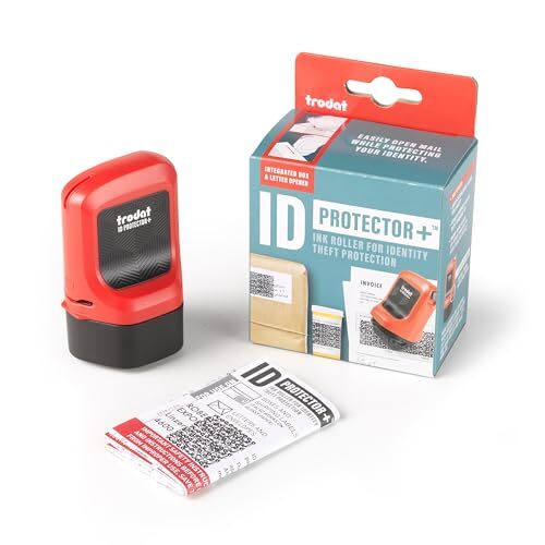 ID Protector+ Ink Roller – Identity Theft Protection Roller Stamp with Integr...