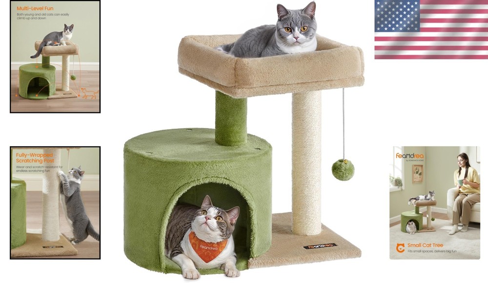 Easy Assembly Cat Tree with Plush Perch and Scratching Post - Ideal for Kittens