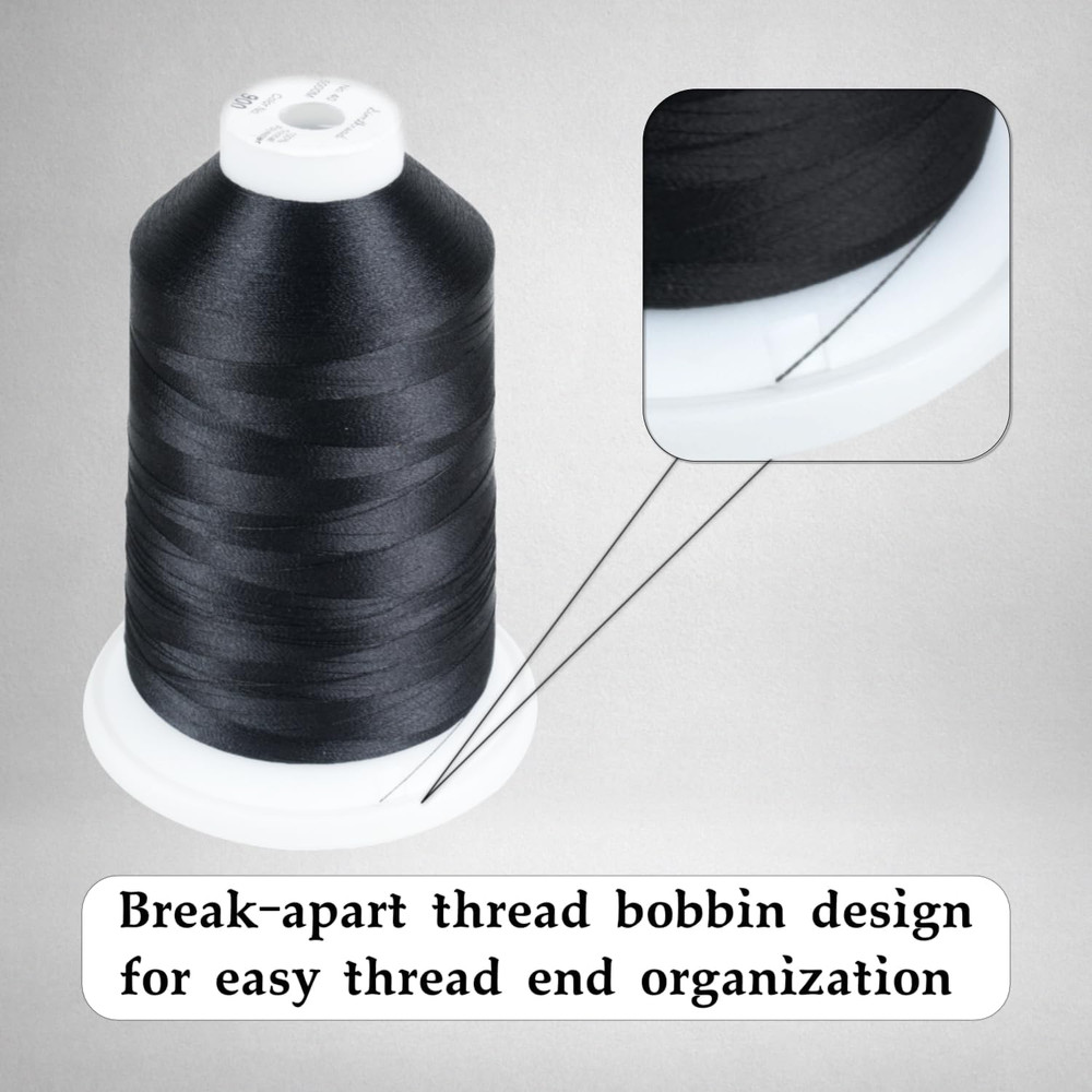 Vibrant 10-Color Trilobal Polyester Thread Set - 5000M Tangle-Free Spools