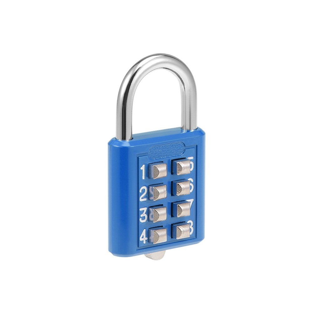 2Pack 8-Digit Combination Padlock Push Button Lock for Locker Cabinet Blue