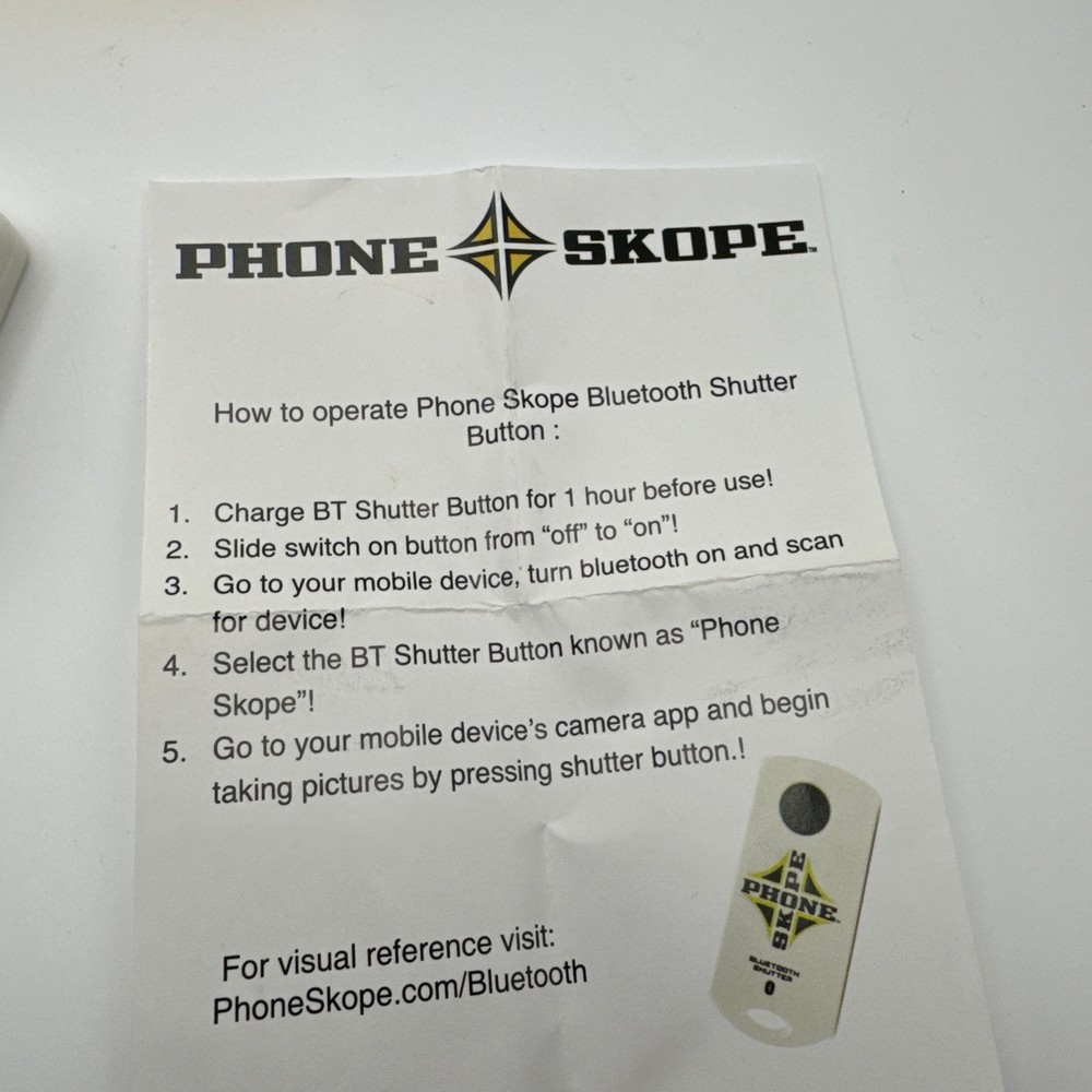 Phone Skope Shutter Remote 2.0 - Used With Box