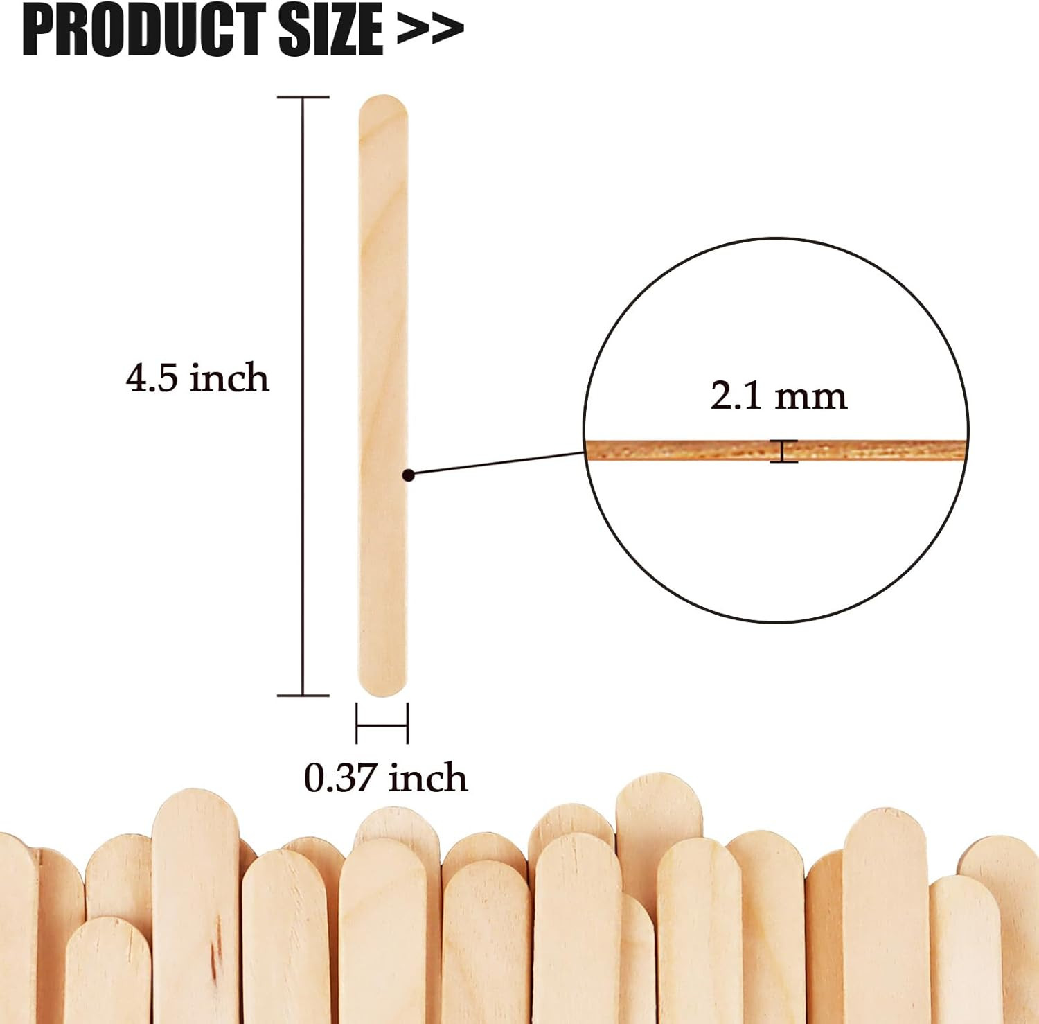 100 Pcs Craft Sticks Ice Cream Natural Wood Popsicle Craft Sticks 4.5 Inch Lengt