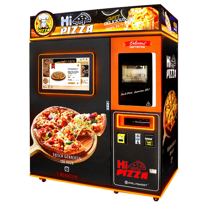 Smart Touch Screen Pizza Vending Machine Commercial Fully Automatic Outdoor