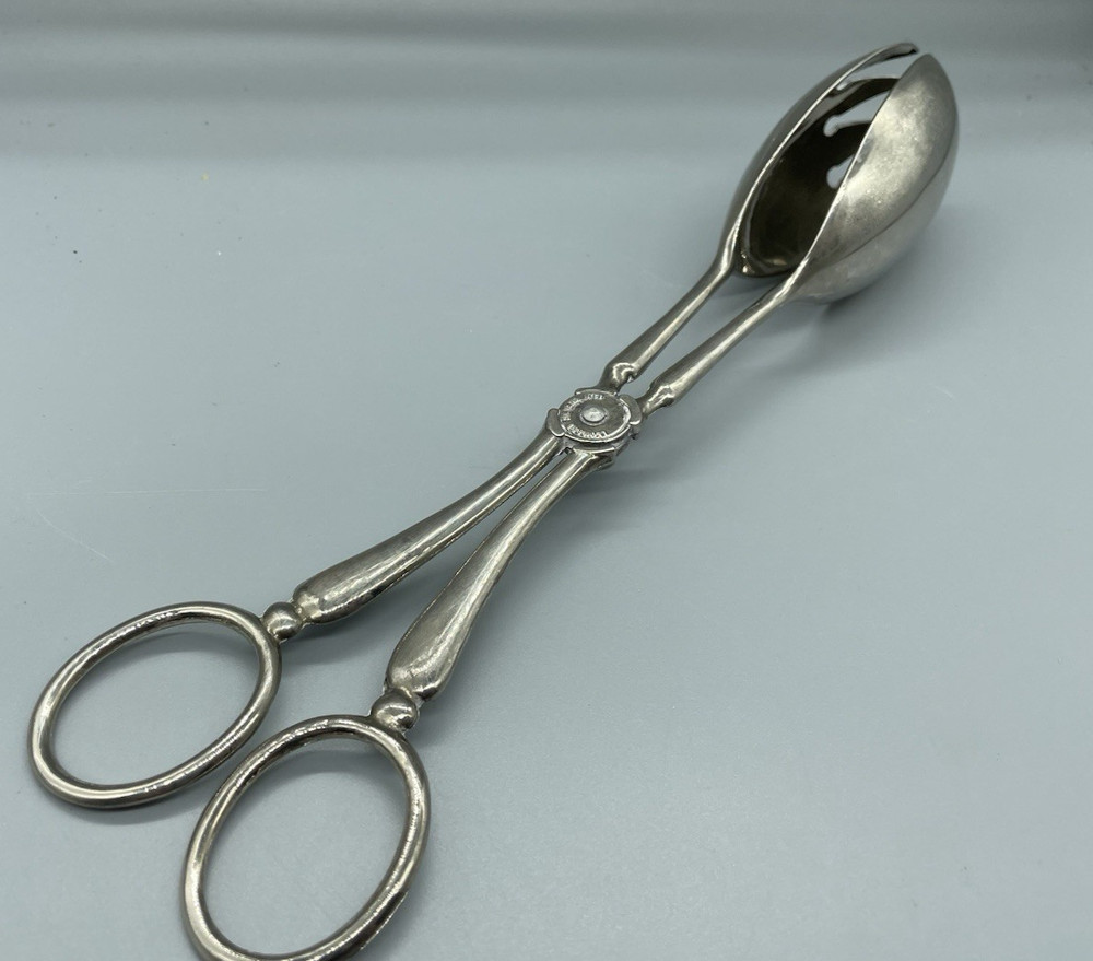 Vintage Leonard Silverplate Gourmet Salad Fruit Serving Tongs Hong Kong