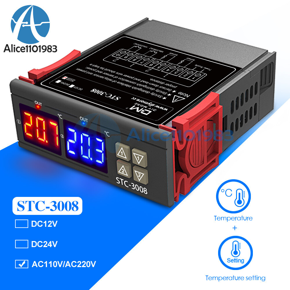 STC-3008 AC110-220V Digital Temperature Controller Thermostat Instrument Sensor