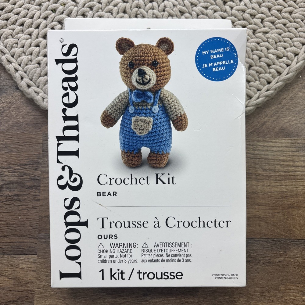Loops & Threads Beau The Bear Crochet Kit NEW in BOX   *Box Damage*