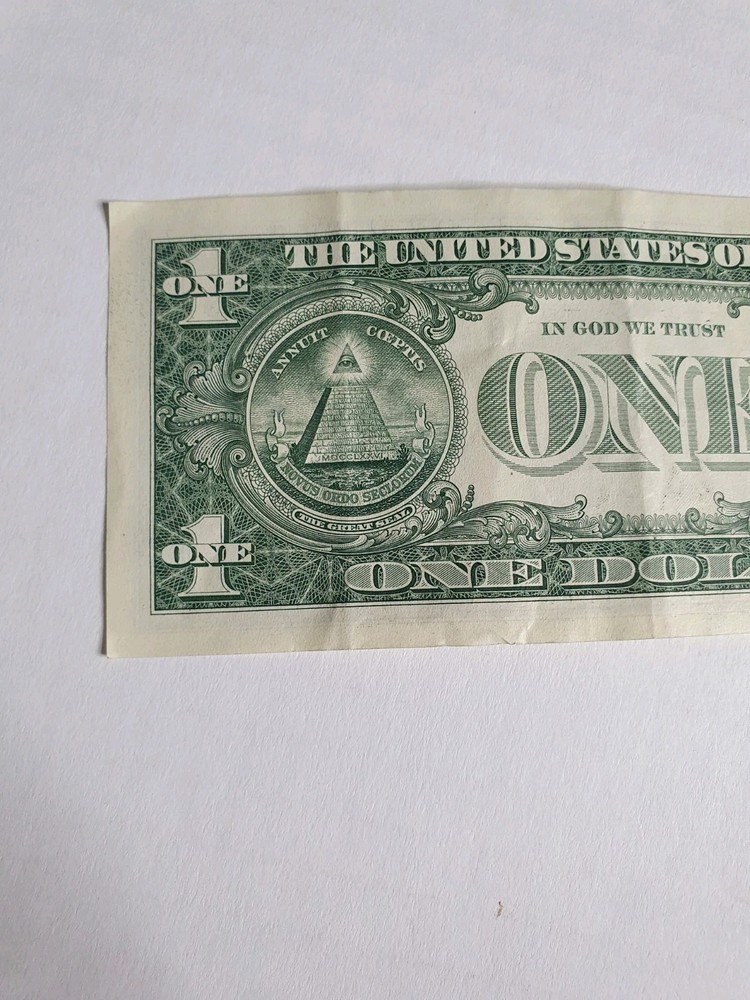 US One Dollar Bill Currency Ink Bleed Front ERROR 2021 Circulated