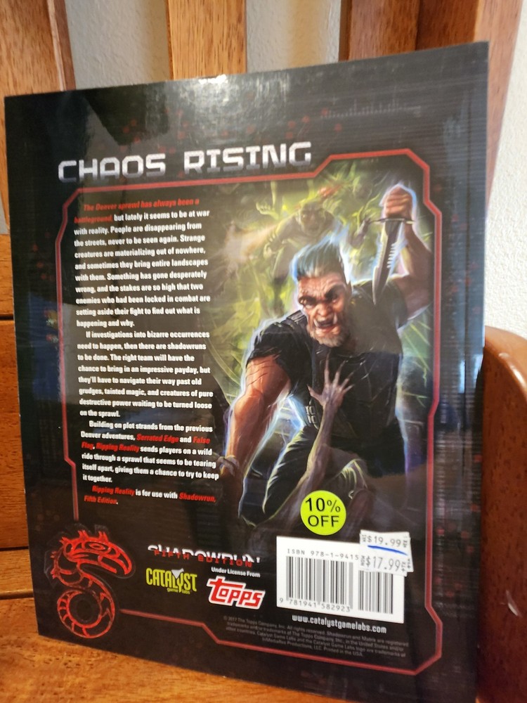 Shadowrun RPG 5e Ripping Reality Adventure New!