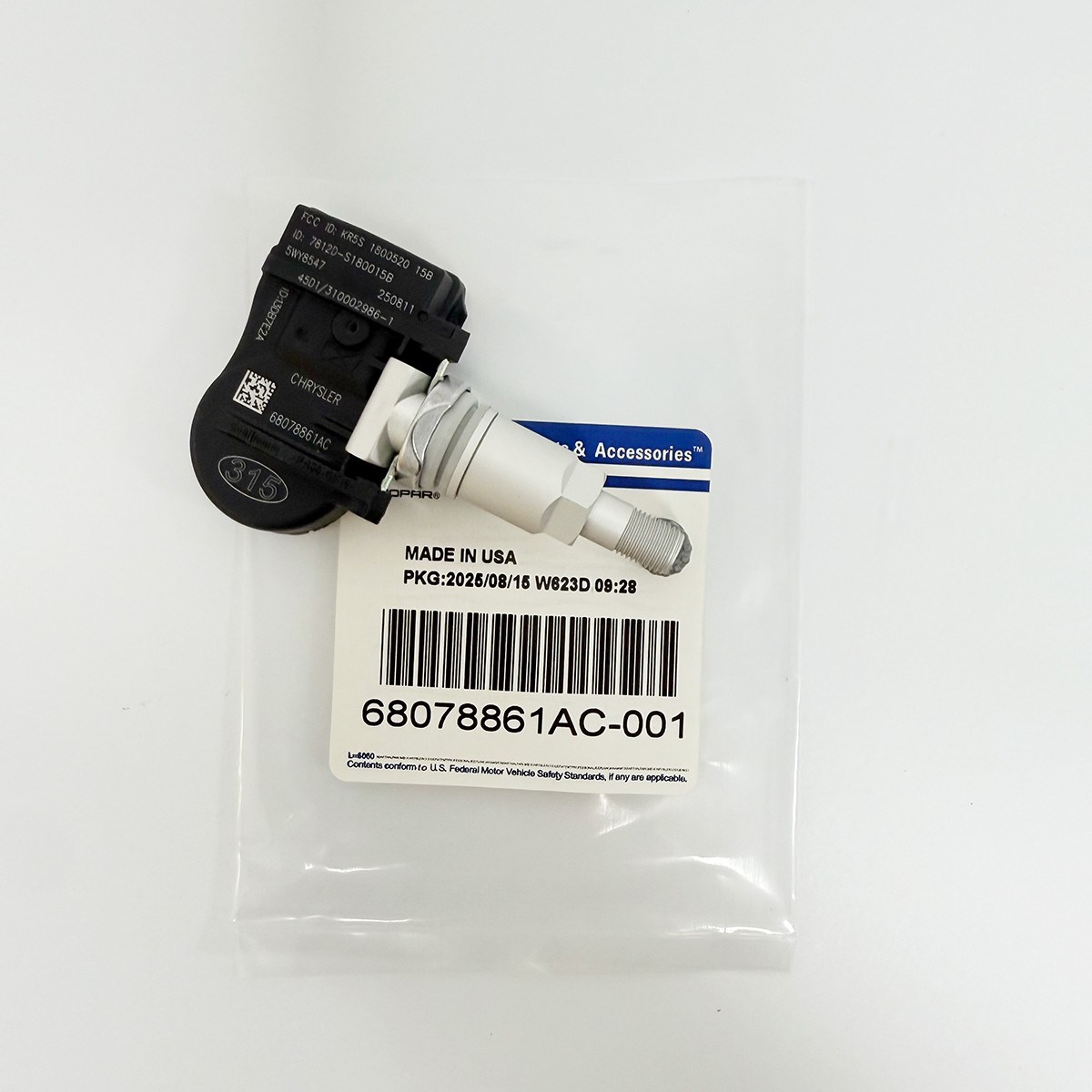 4Pcs New 68078861AC Programmed Tire Pressure Sensor TPMS for Chrysler Dodge Jeep