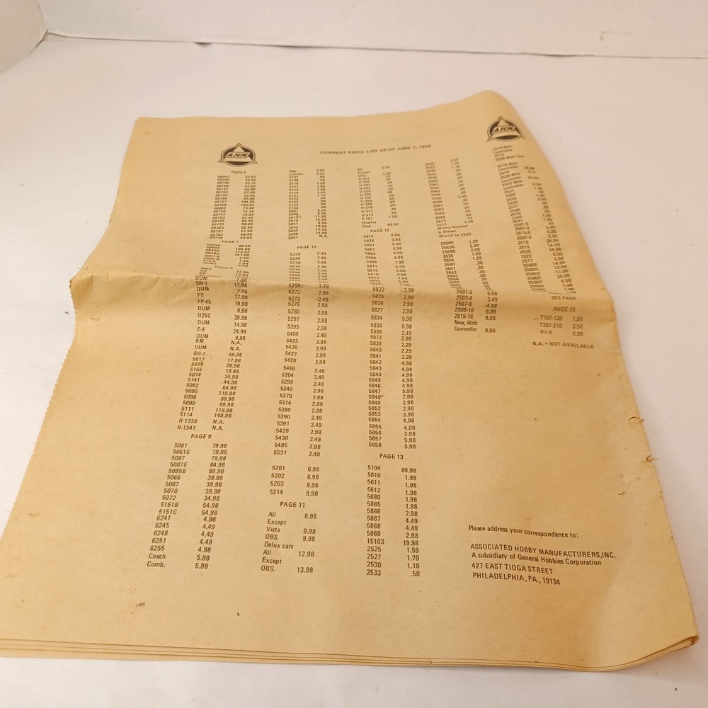 AHM 1976 Model Train Instructions And Catalog