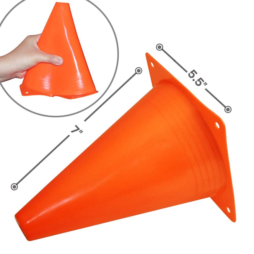 Multipurpose Training Cones Set of 12, Soft & Durable Traffic Cone for Safety...