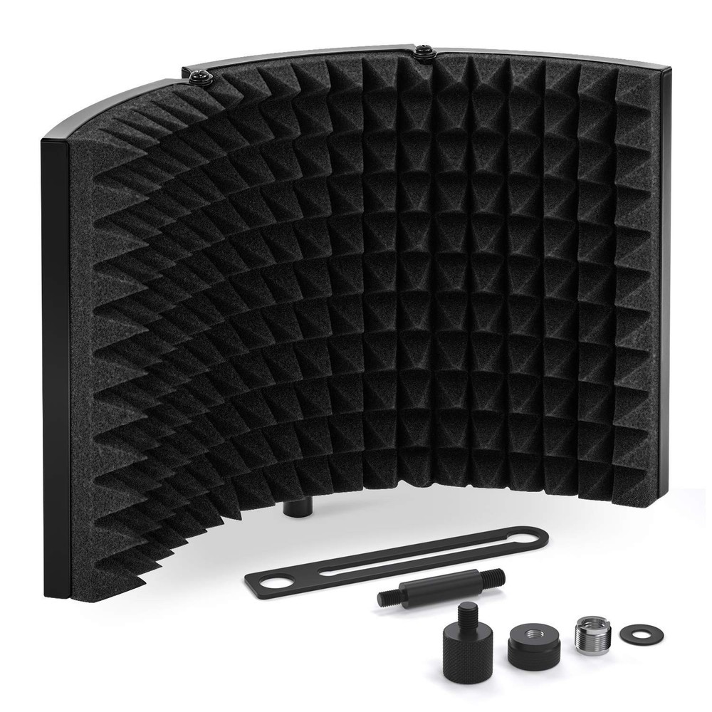 TONOR Microphone Isolation Shield, Studio Mic Sound Absorbing Foam Reflector ...