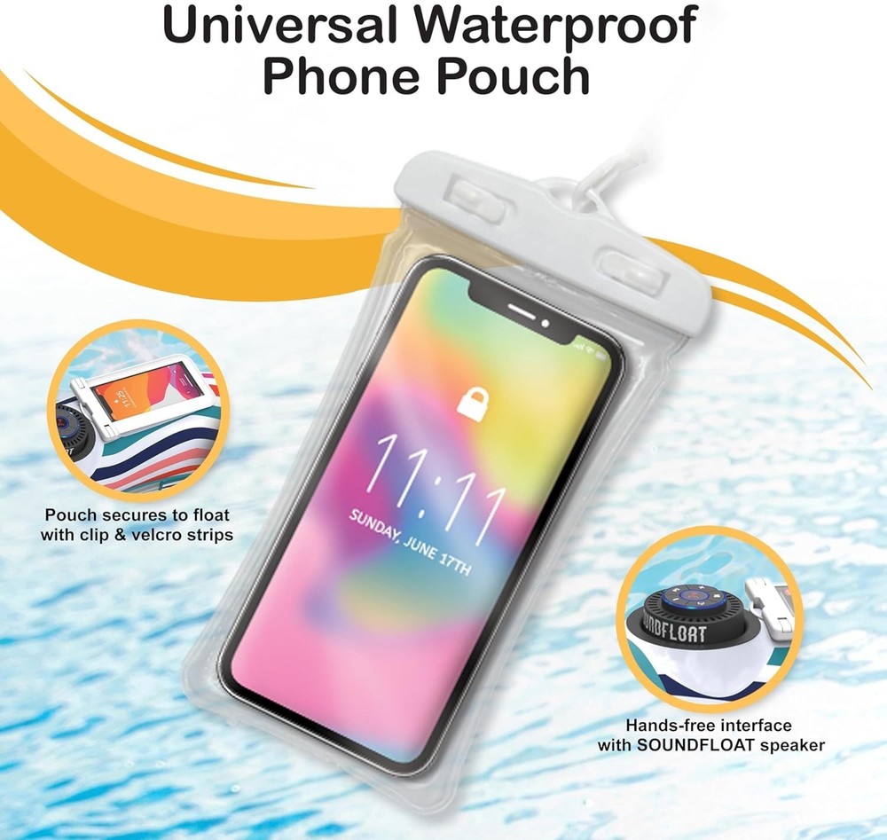 Inflatable Cooler with Bluetooth Speaker 24 Can Floatable Pool Bar Blue White