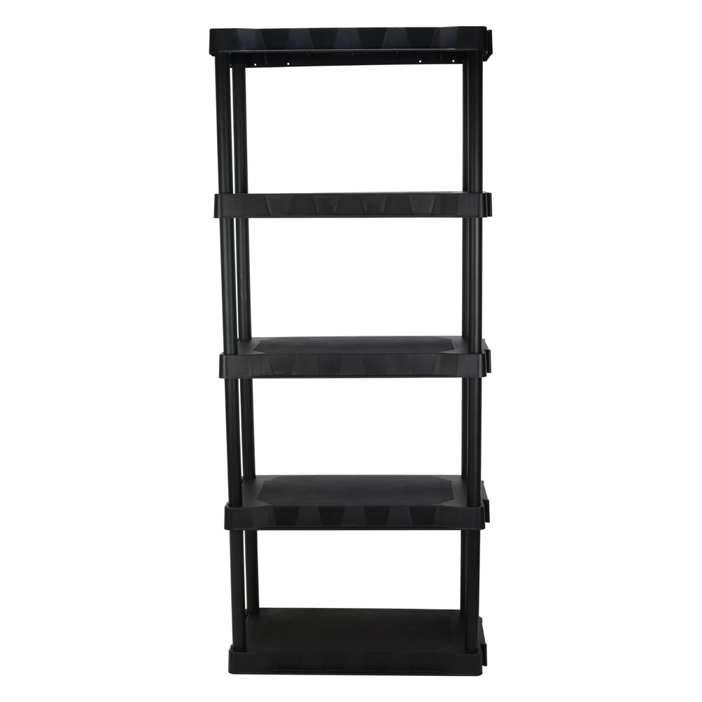 5-Tier Plastic Garage Shelving Unit Easy Assembly Durable Storage Solution New