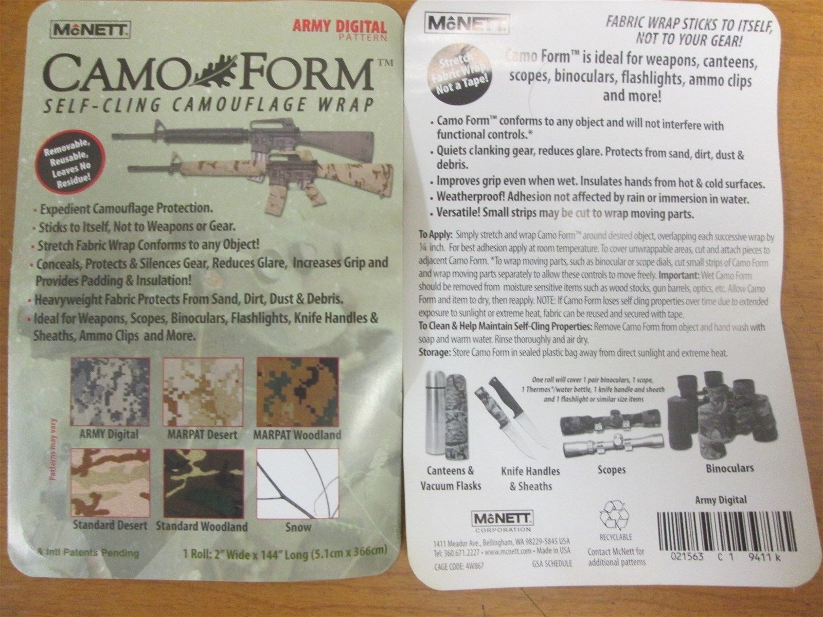 McNett Tactical Camo Form Protective Camouflage Wrap ACU First Aid Gun Hunt Camp