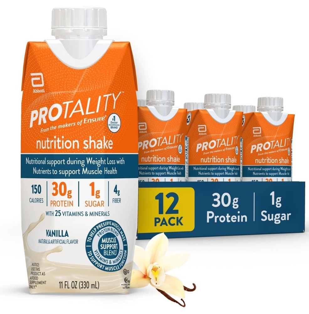 :.PROTALITY Vanilla 🍨 Nutrition Shake, 11 fl oz, (12 Count).: